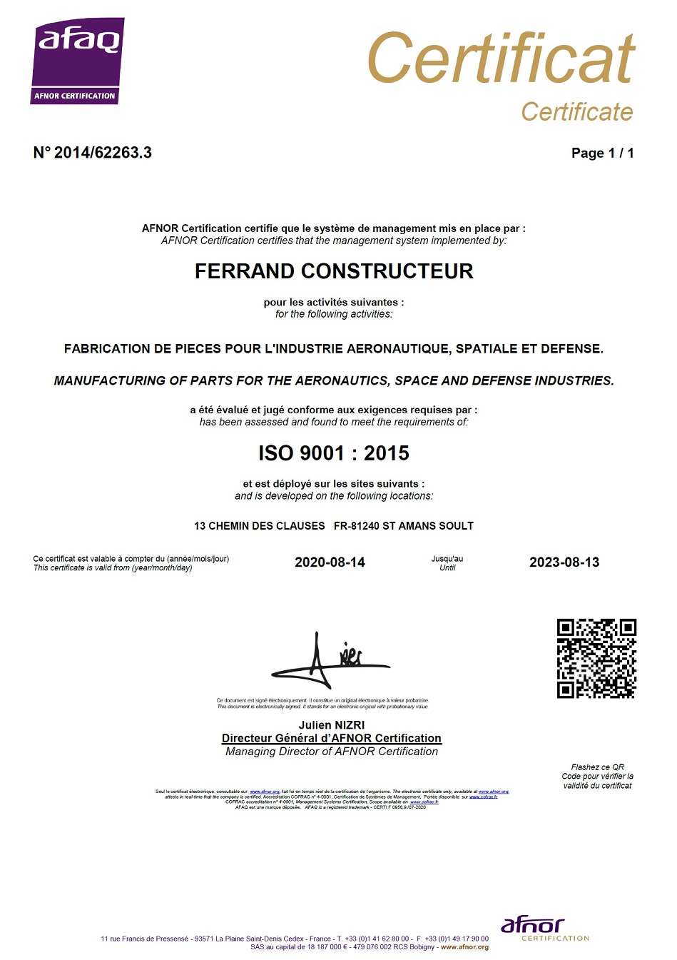 certification 9001